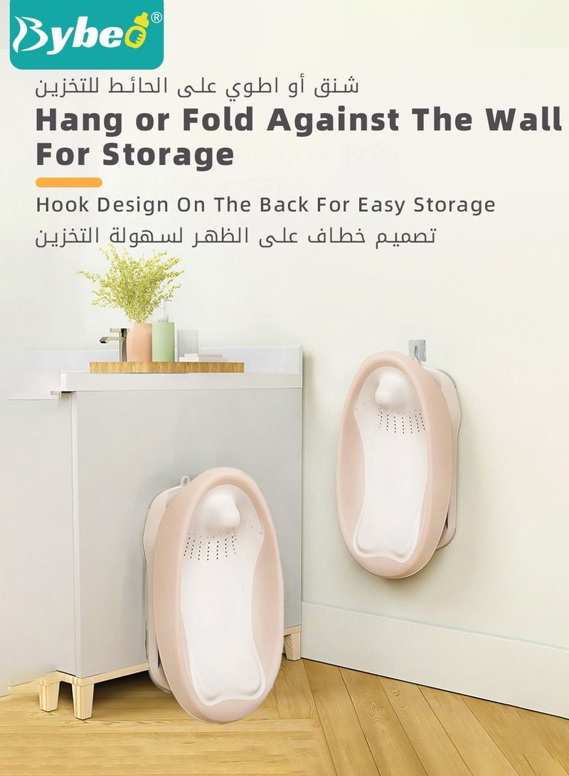 Foldable Baby Bath Chair, With Washing Hair Shower Shampoo Cup, For Newborn to Toddler, Infant Bather Support Use in the Sink or Bathtub, Includes 3 Reclining Positions