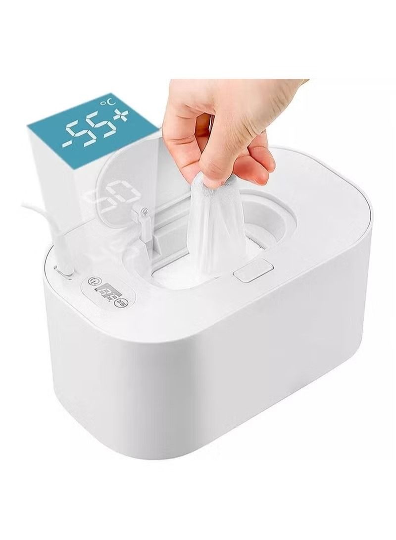 Wipe Warmer, Baby Wet Wipes Warmer and Dispenser, Large Capacity Wet Wipe Heater, Baby Wipes Heater Thermostat Wet Wipes Box Portable Wipes Heating Box Temperature Adjustable