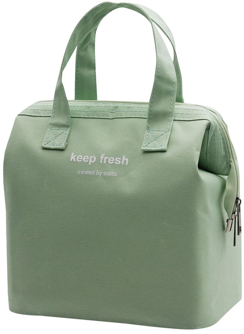 Lunch Bag Bento Bag, Thickened Thermal Insulation Refrigerated Bento Tote Bag, Lunch Box Carrying Bag for Students Ladies Men Picnic Work Outdoor Light Green