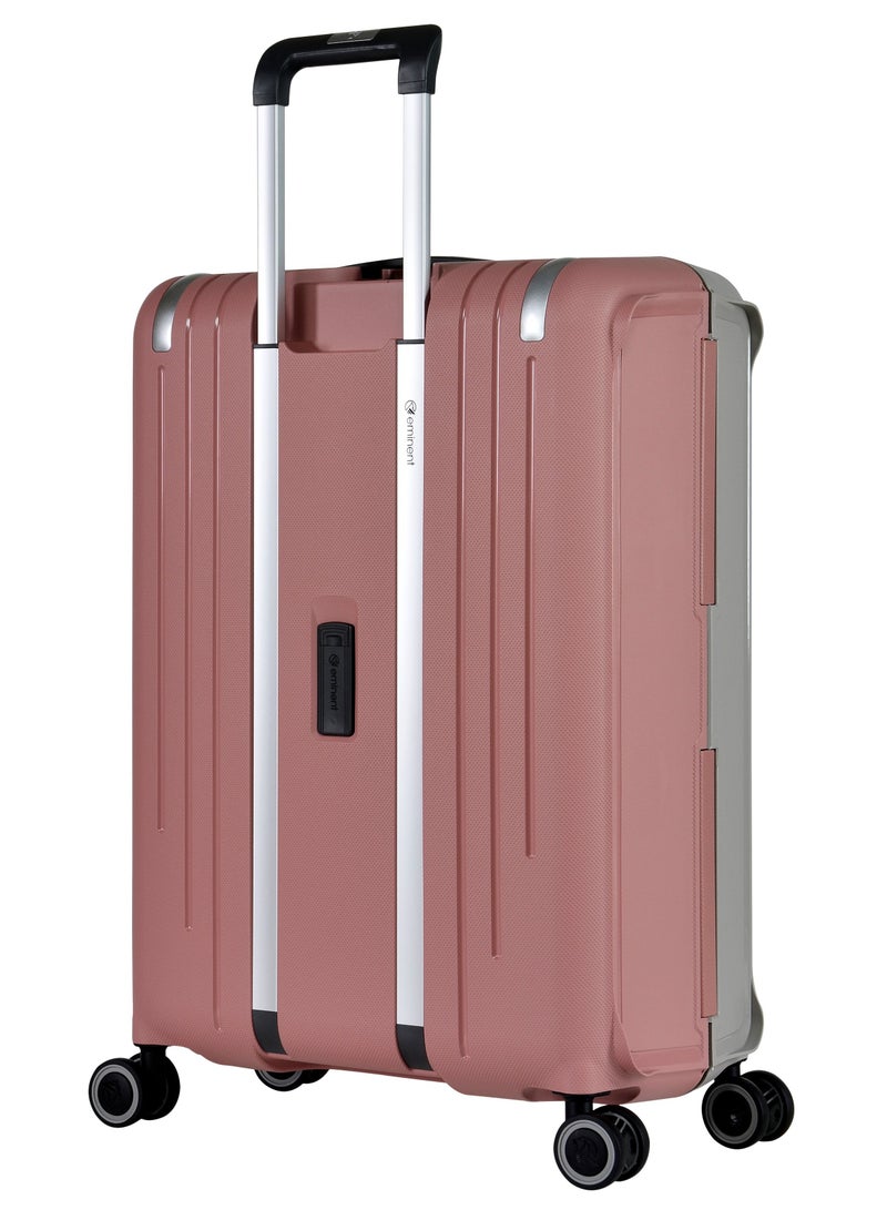 Vertica Hard Case Trolley Luggage Set of 2 Polypropylene Lightweight 4 Quiet Double Spinner Wheels With TSA Lock B0006M GrayPink