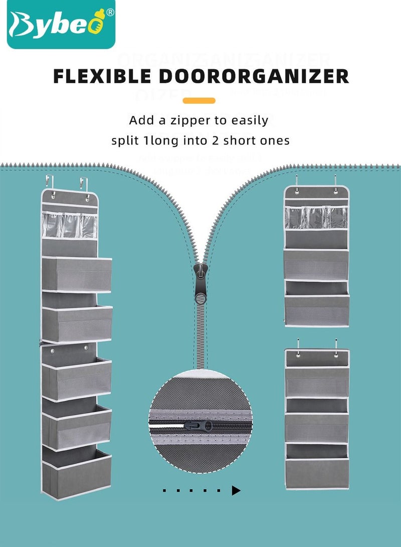 6-Shelf Over Door Storage Organizer, Flexible 1 Split into 2 Hanging Wall Mount Hanging Organizers for Baby Nursery Bathroom Dorm Closet