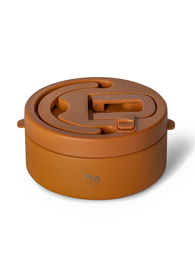 Vacuum Insulated Food Jar For Kids And Adults, Bpa Free Food Thermos, Travel Hot Food Container - 400 Ml Caramel