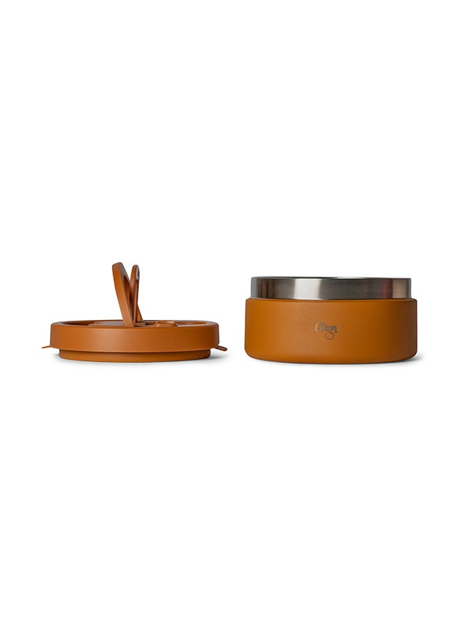 Vacuum Insulated Food Jar For Kids And Adults, Bpa Free Food Thermos, Travel Hot Food Container - 400 Ml Caramel