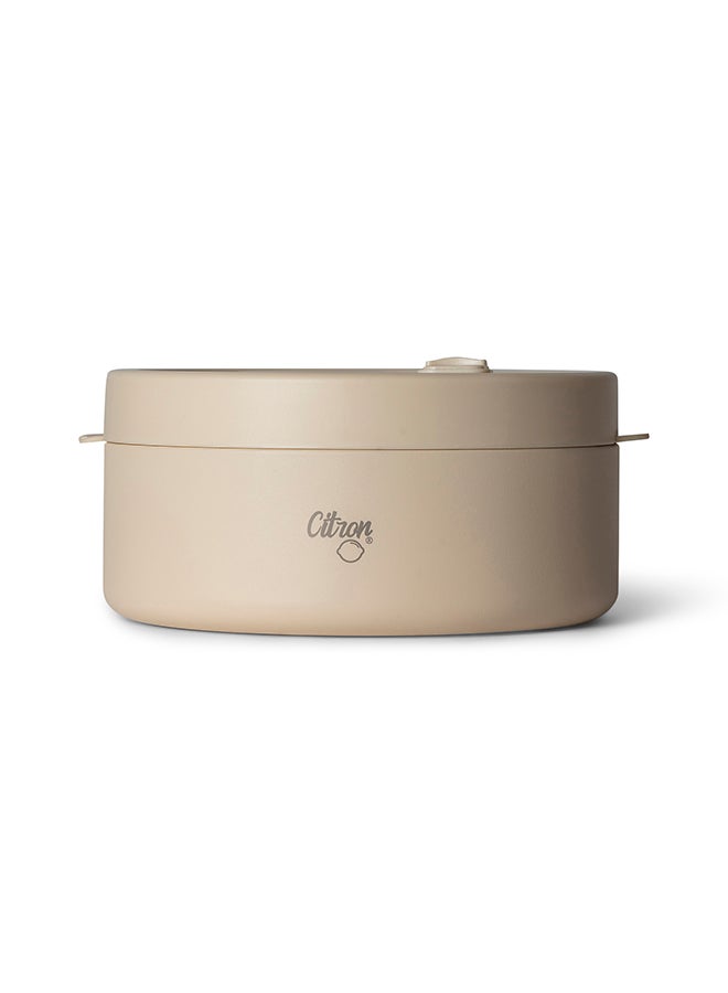 Vacuum Insulated Food Jar For Kids And Adults, Bpa Free Food Thermos, Travel Hot Food Container - 400 Ml Beige