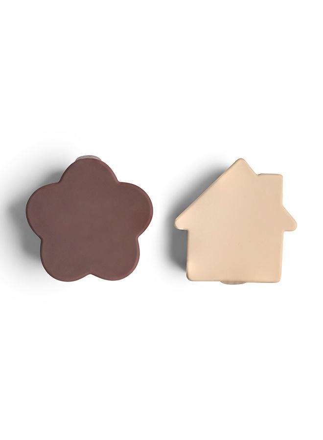 Set Of 4 Silicone Lunchbox Organizers - Beige/Plum/Caramel