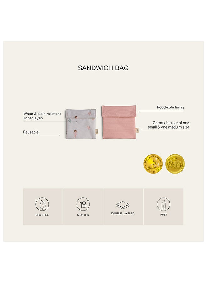 Reusable Sandwich Bag, Fun And Eco - Friendly Sandwich Storage Solution - Ballerina