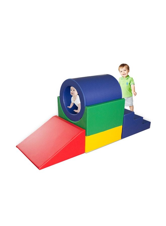 Indoor Soft Play Set Foam Climber Sliding Tunnel Training Equipment