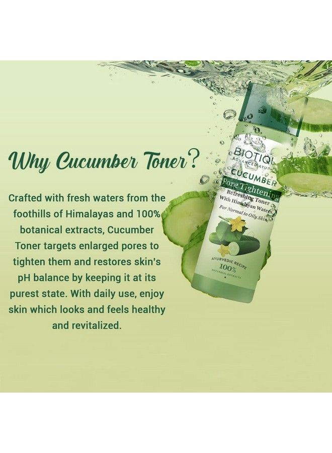 Cucumber Pore Tightening Refreshing Toner With Himalayan Waters Pack Of 120Ml (Pack Of 2)