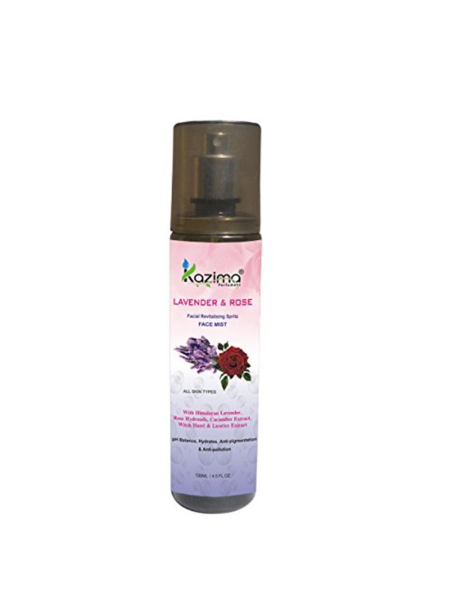 Lavender & Rose Revitalising Facial Spritz & Face Mist Toner For Fresh, Glowy Skin All Day Long - (No Sulfate, No Parabens, No Xanthan, No Mineral Oil), 135 Ml