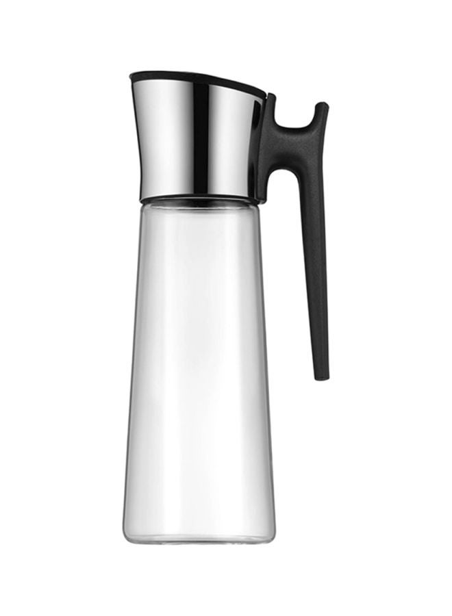Basic Water Carafe With Handle Lid Silver/Clear/Black