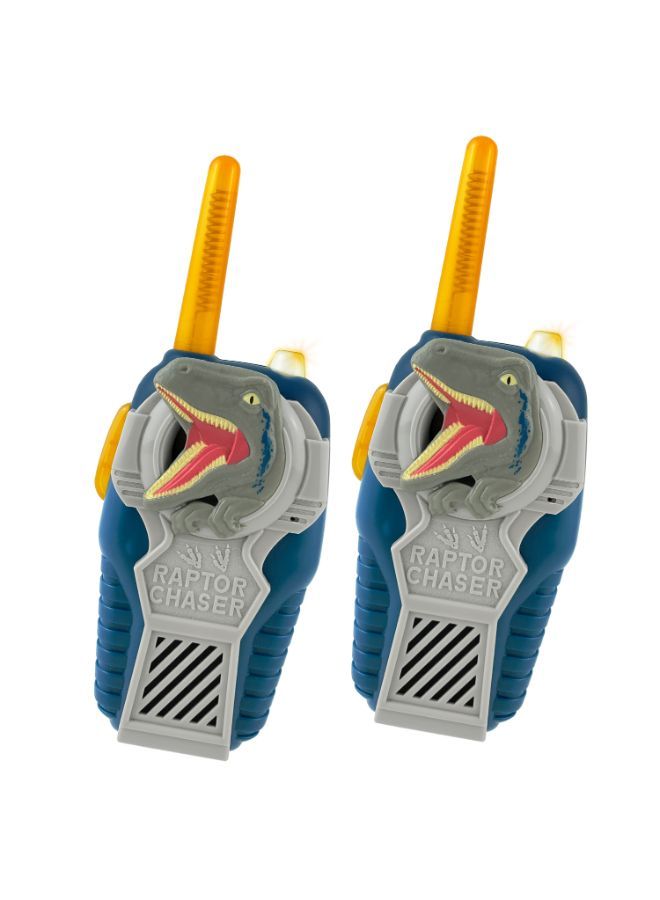 KIDdesigns FRS Walkie Talkies|Static-Free Clear Sound, Powerful Extended Range up to 500ft - Jurassic World Dominion