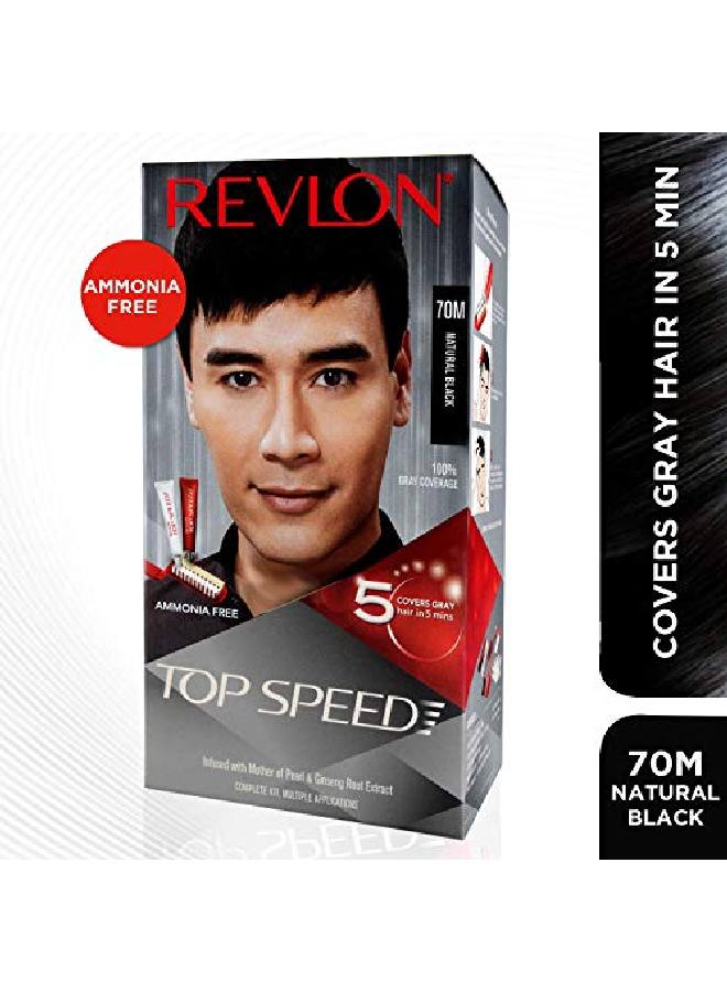 Top Speed Hair Color For Men 180G Natural Black 70M And Outrageous Color Protection Conditioner (Combo Pack Of 1)