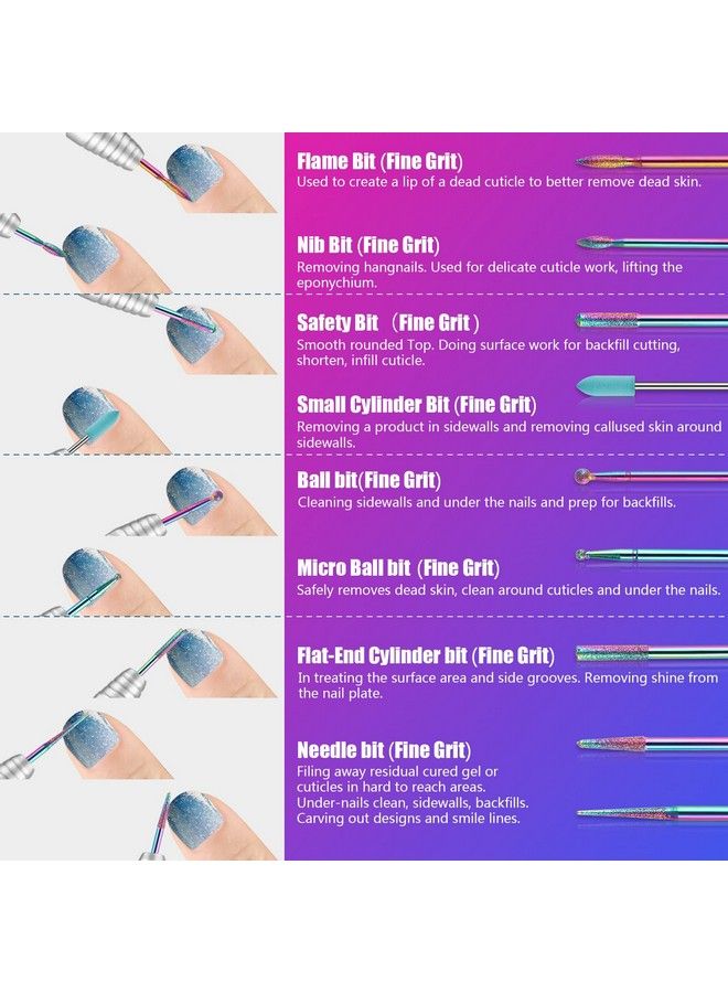 30Pcs Nail Drill Bits3/32 Inch Ceramic Drill Bits For Nails Sets Acrylic Diamond Cuticle Efile Carbide Remover Bits For Home Salon Acrylic Gel Nail Manicure Pedicure Tools(Come With 3 Cases)