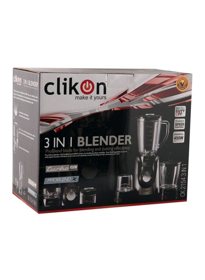 3-In-1 Power Blender 1.5 L 600 W CK2154 Grey/Black