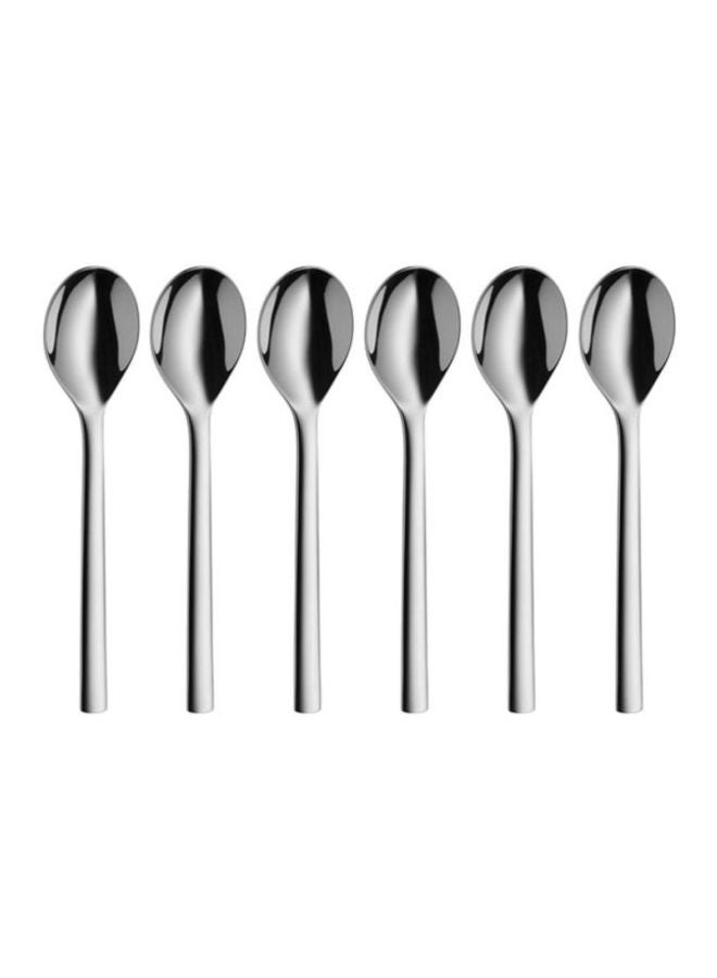 6-Piece Nuova Teaspoon Set Silver 13.5cm