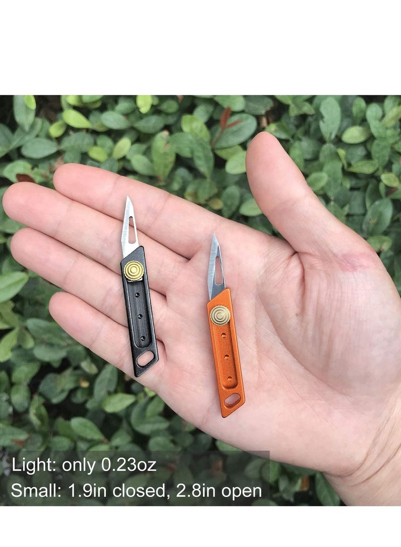 2pack Box Cutter Utility Knife, Compact Retractable Protable Box Cutter for Cardboard, Boxes and Cartons