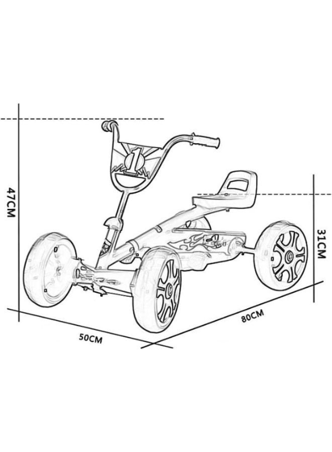 Four-wheeled Kart Baby Stroller Toy Racing Steering Wheel Design Seat
