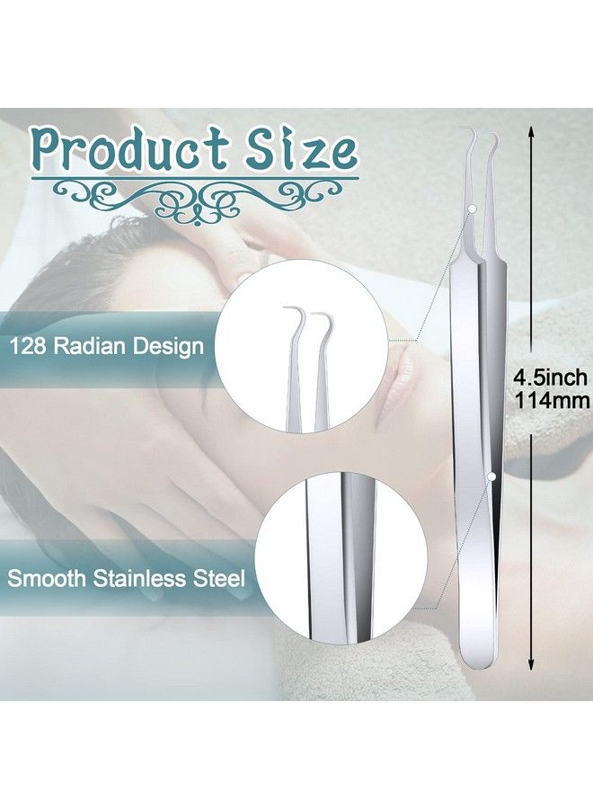 6 Pack Acne Pimple Blackhead Remover Tweezers Stainless Steel Acne Tweezers Curved Pimple Tweezers Extractors Tool For Blackhead Blemish Removalsilver Color