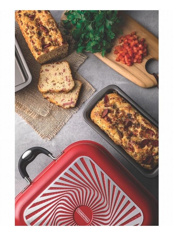 Since 1911,Made in Brazil- Lyon 360 6 Pieces Red Forged Aluminum Cookware Set with Interior Starflon High Performance PFOA Free Nonstick Coating