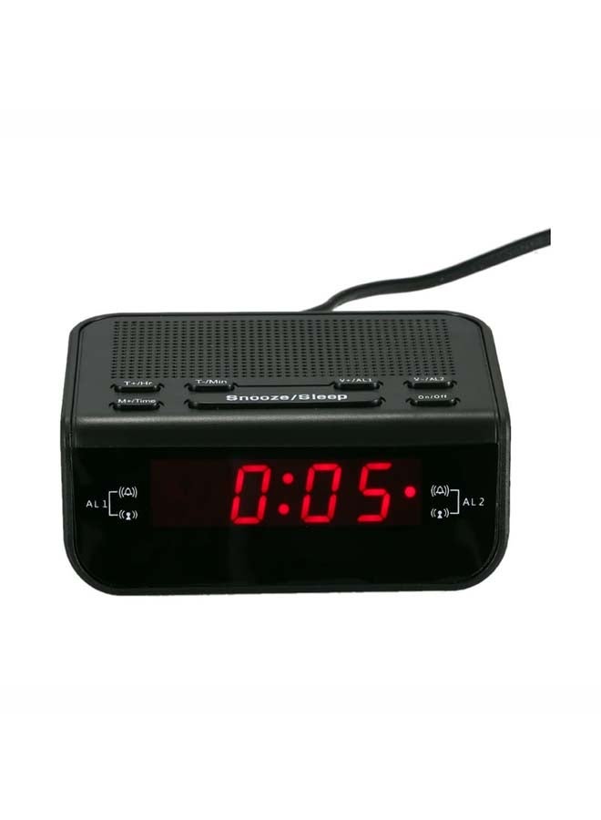 Buzzer Digital Display Multifunctional Alarm Clock Black 11x8cm