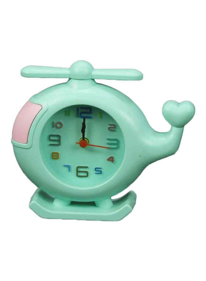 Decorative Analog Clock Green/White 10x7centimeter