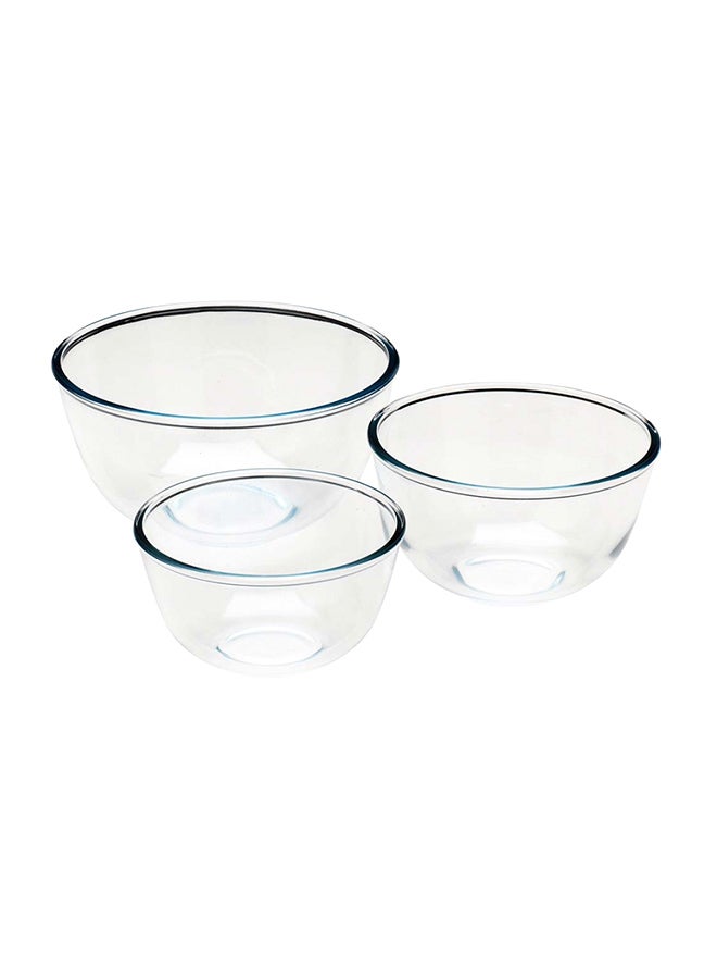 3-Piece Glass Bowl Clear