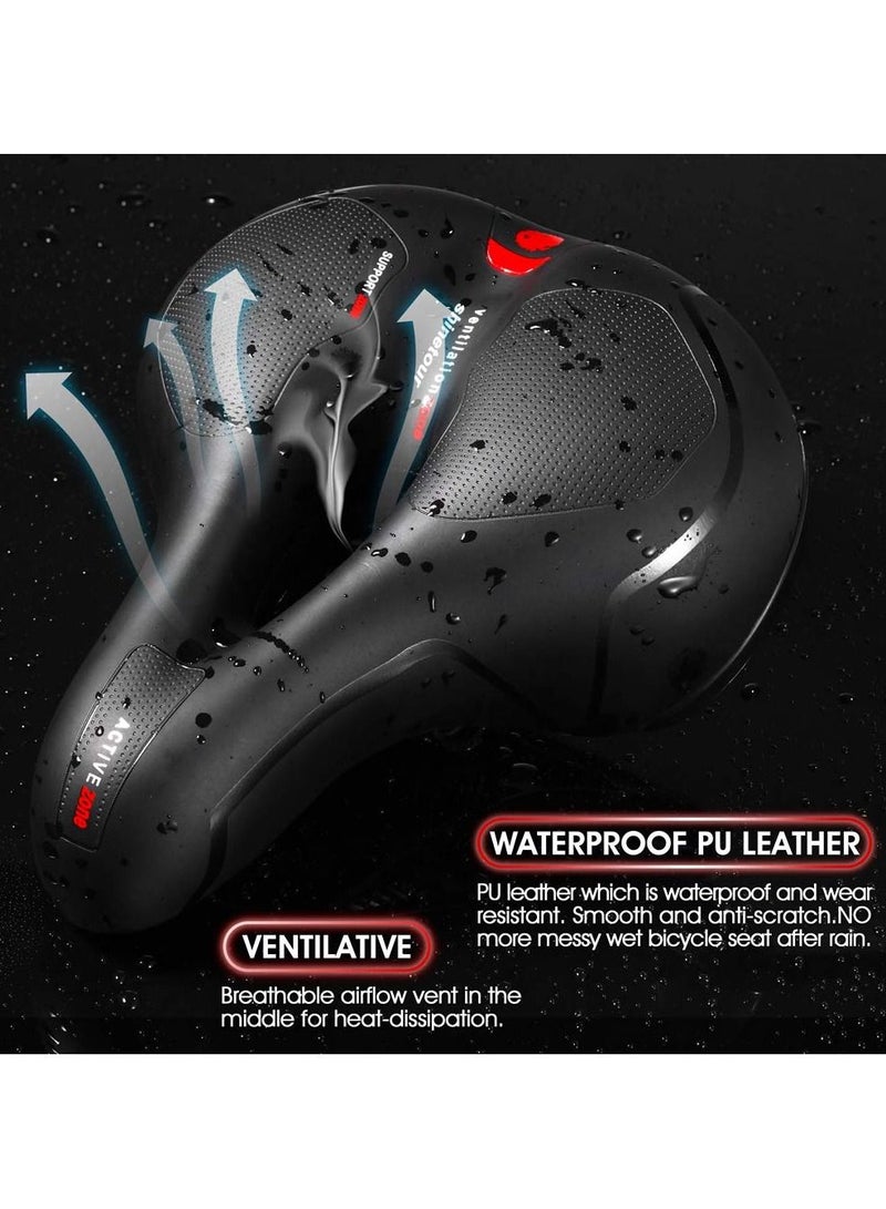 Bicycle Saddle, Comfortable Bike Seat Cushion With Dual Shock Absorbing Balls & Memory Foam Soft & Comfortable & Breathable Bike Saddle For Mtb/Road Bikes