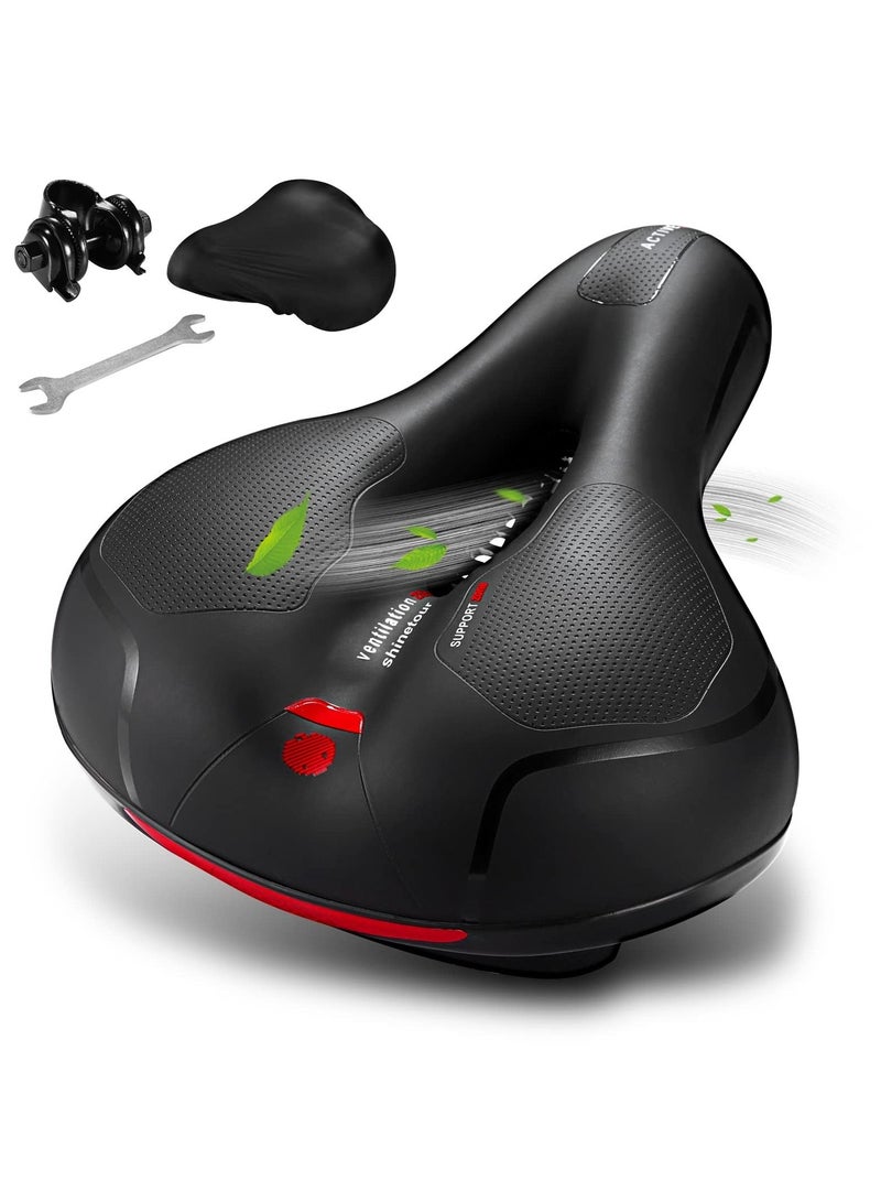 Bicycle Saddle, Comfortable Bike Seat Cushion With Dual Shock Absorbing Balls & Memory Foam Soft & Comfortable & Breathable Bike Saddle For Mtb/Road Bikes