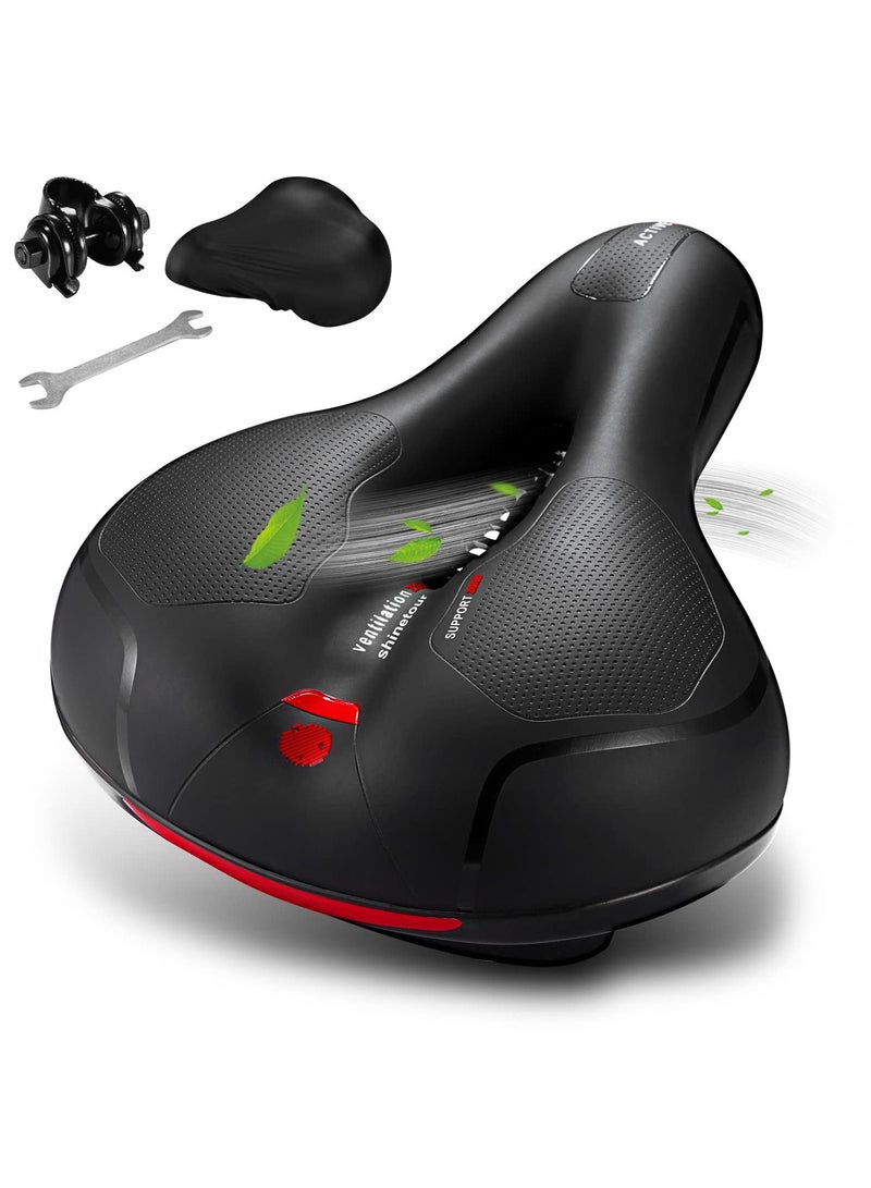 SYOSI Bicycle Saddle, Comfortable Bike Seat Cushion with Dual Shock Absorbing Balls & Memory Foam Soft & Comfortable & Breathable Bike Saddle for MTB/Road Bikes