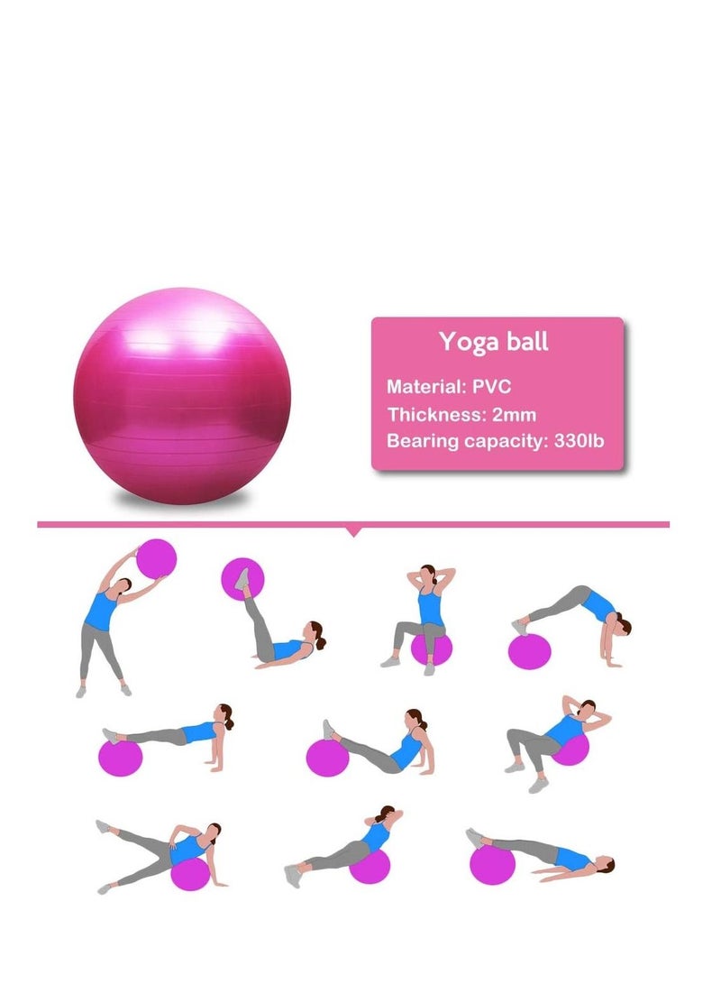 Jinara Gym Ball Exercise Ball, Anti-Burst Yoga Ball with Quick Pump, 65cm Thick Balance Ball Chair for Birthing Fitness Workout Stability Pilates, Gym & Home