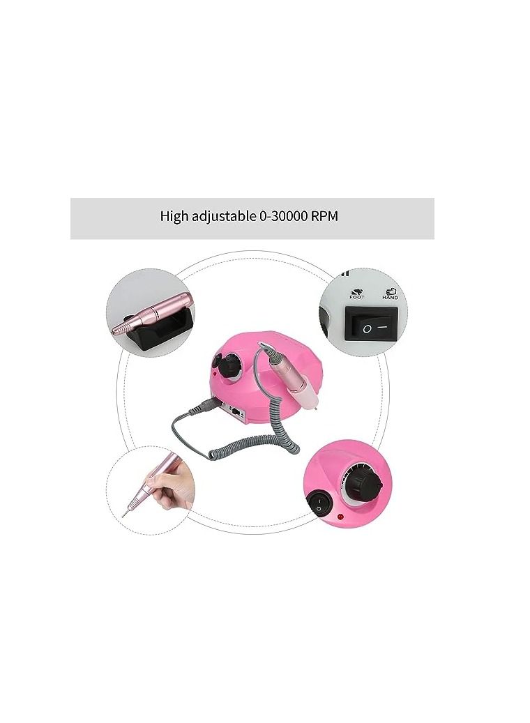 ORiTi Electric Nail Drill Machine 30000RPM E-file Electric Nail File Grinder Polisher Kit Manicure Pedicure Drill for Acrylic Gel Nails EU Plug (EU PINK) Brand: ORiTi
