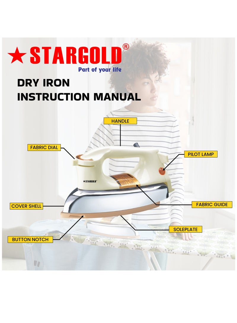 Automatic Dry Iron With Manual Temperature Setting And Over Heat Protection 1200W Cloth Iron