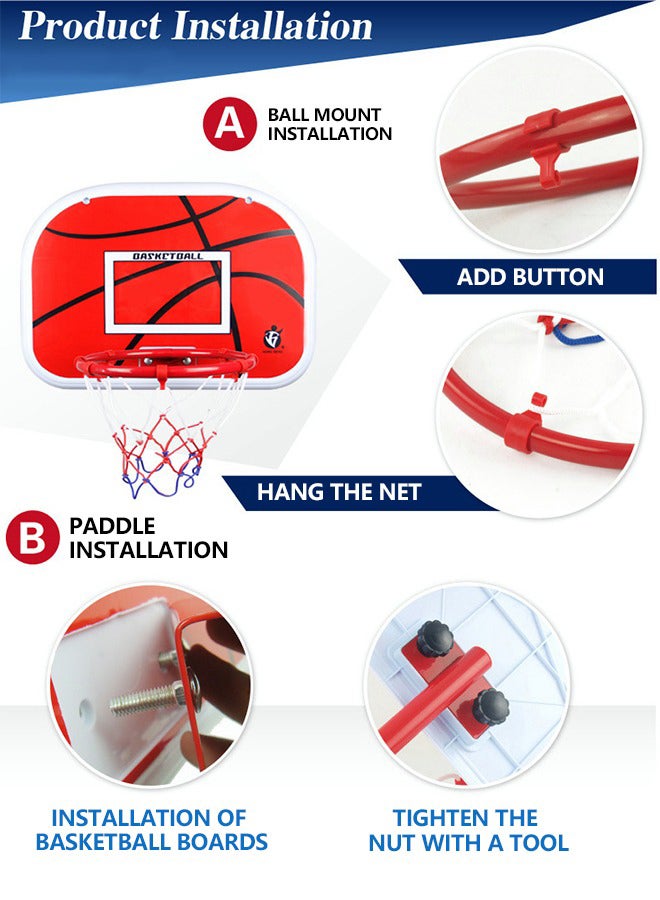 Adjustable Basketball Stand And Ring Set 50X57X180-210cm