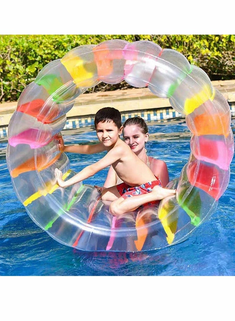 Kids Colorful Inflatable Water Wheel, 40 Inches Giant Roller Float, Swimming Pool Float