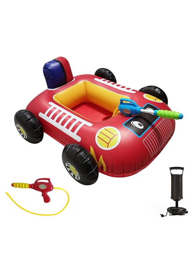 Pool Float For Kids Car Shape Inflatable Seat Boat With Squirt Water Gun Ride On Raft Toy For Children Summer Beach Pool Party