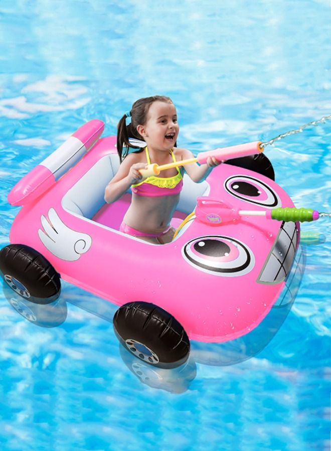 Swimming Ring Inflatable Car Seat Kids Water Jet Circle Pool Playing Gun Toy