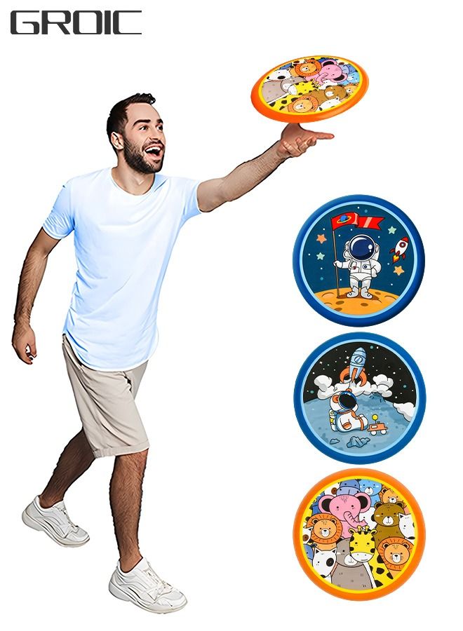 3 PCs Kid’s Flying Ring Cartoon Sports Flying Discs Rings Boomerangs Lightweight Sports Outdoor Games Toys for Kids and Adults Soft Foam Design  for Safe Play & Soft Impact Indoors or Outdoors