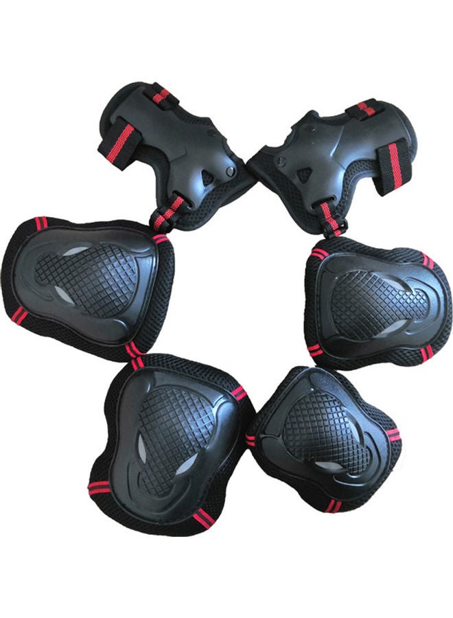 6Pc/Set Outdoor Adjustable Skating Knee Elbow Hand Brace Pads Protective Guard 0.9kg