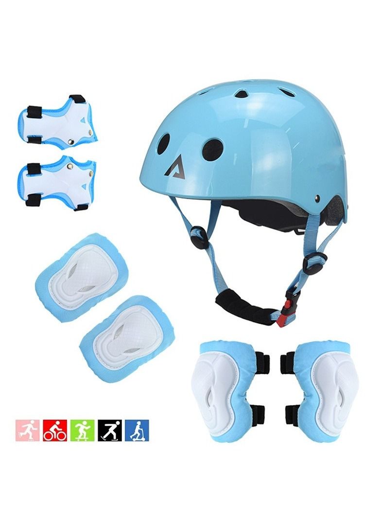 Kids Bike Protective Set with Adjustable Helmet, Knee Pads, and Wrist Pads for Skateboard, Bike, Roller Skate, Cycling, Scooter