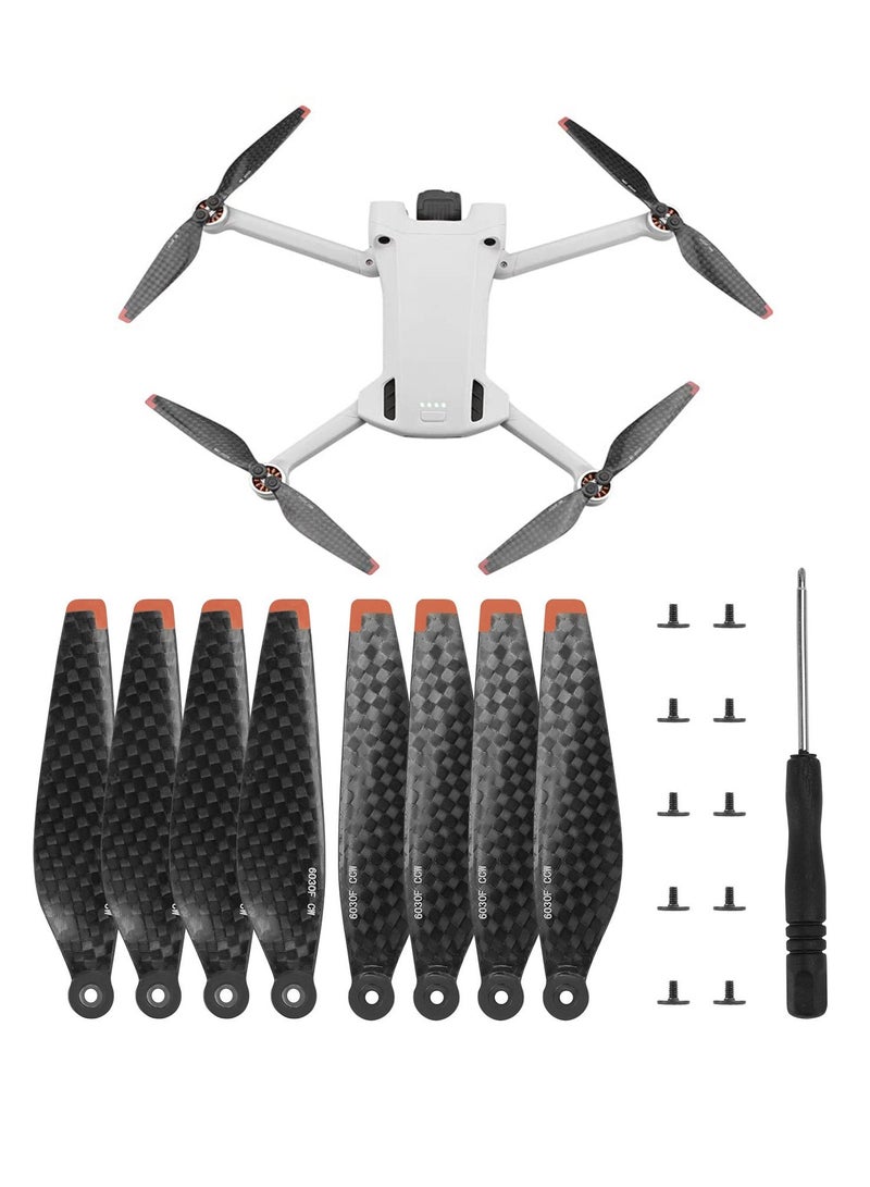 Propellers for DJI Mini 3 Pro, Carbon Fiber Propellers, Durable Low Noise Propeller Replacement Part, Drone Accessory Part Kit (8 PCS)