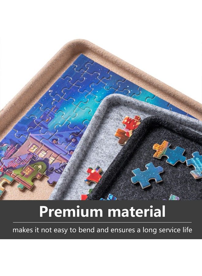 Jigsaw Puzzle Board With 6 Sorting Trays Lightweight Portable Felt Puzzle Mat Puzzle Storage Puzzle Saver For Up To 1000 Pieces Khaki