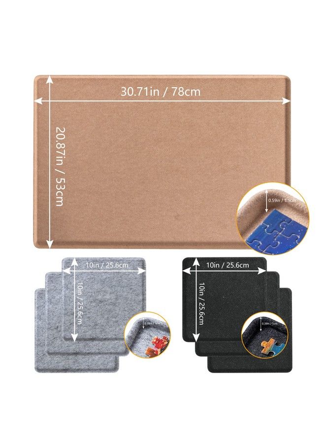 Jigsaw Puzzle Board With 6 Sorting Trays Lightweight Portable Felt Puzzle Mat Puzzle Storage Puzzle Saver For Up To 1000 Pieces Khaki