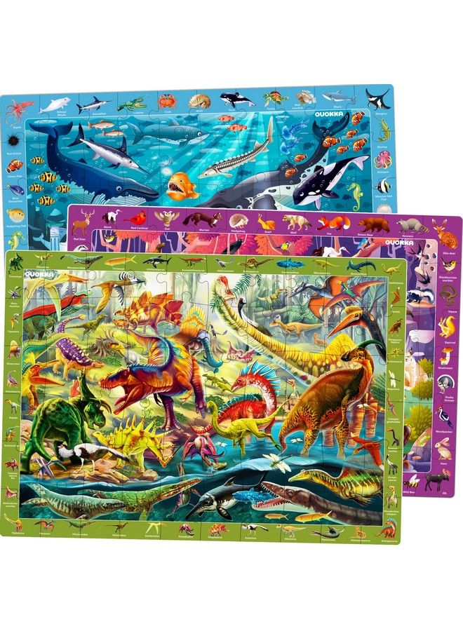 60 Pieces Floor Puzzles For Kids Ages 48 3 Jigsaw Kids Puzzles Ages 68 By Quokka Search & Find Learning Game For Toddler Ages 35 Ocean Wild Animals & Dinosaurs Gift Games For Children 810