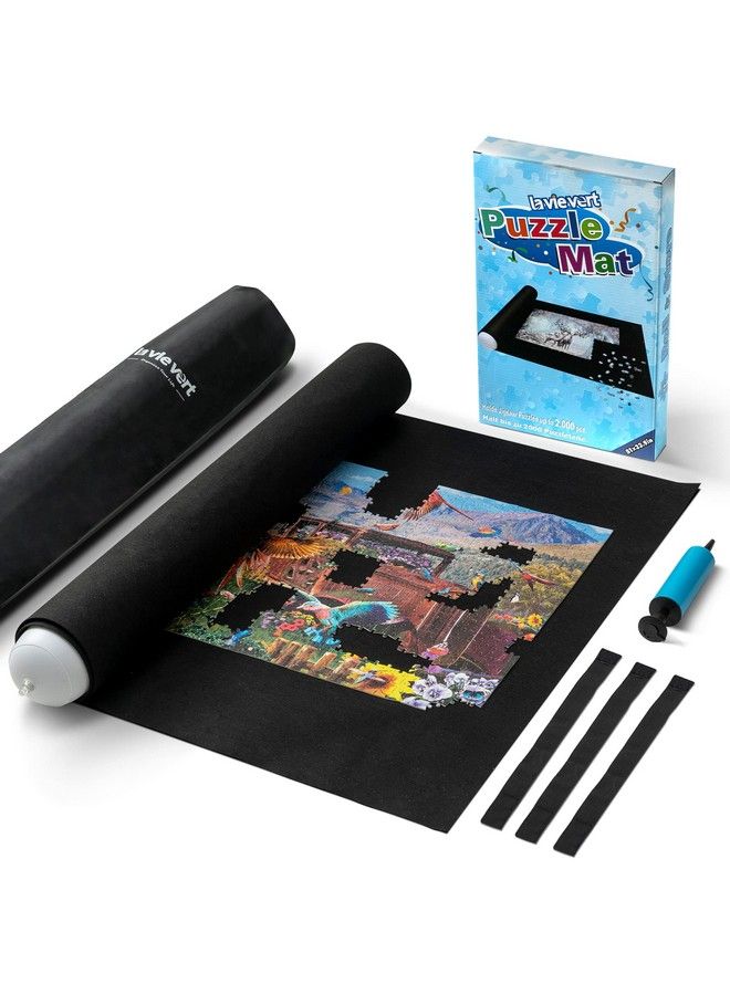 Jigsaw Puzzle Mat Roll Up For 2000 1500 1000 500 Pieces Portable Puzzle Board Storage Saver Holder With Drawstring Closure Storage Bag & Hand Pump