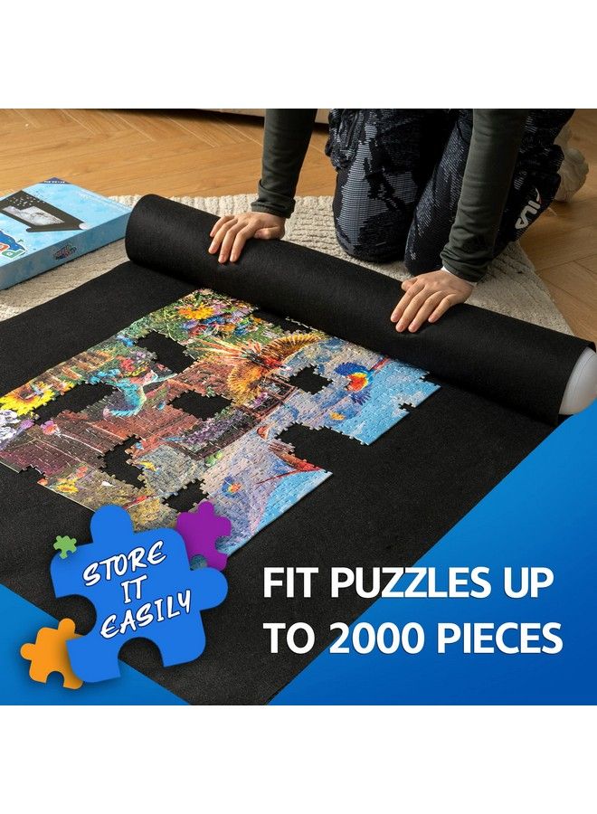 Jigsaw Puzzle Mat Roll Up For 2000 1500 1000 500 Pieces Portable Puzzle Board Storage Saver Holder With Drawstring Closure Storage Bag & Hand Pump