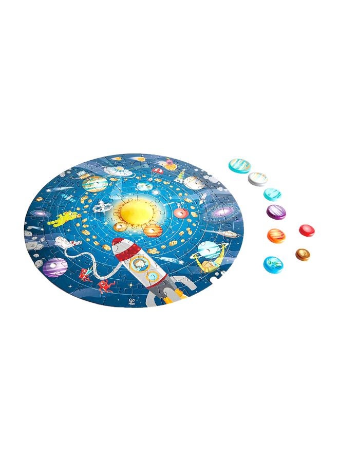 102Piece Solar System Floor Puzzle | Round Solar System Colorful Puzzle Toy