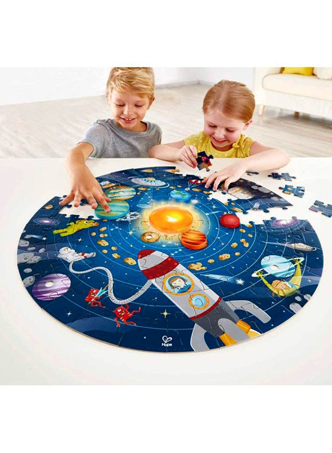 102Piece Solar System Floor Puzzle | Round Solar System Colorful Puzzle Toy