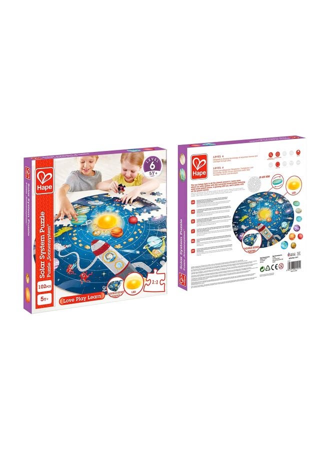 102Piece Solar System Floor Puzzle | Round Solar System Colorful Puzzle Toy