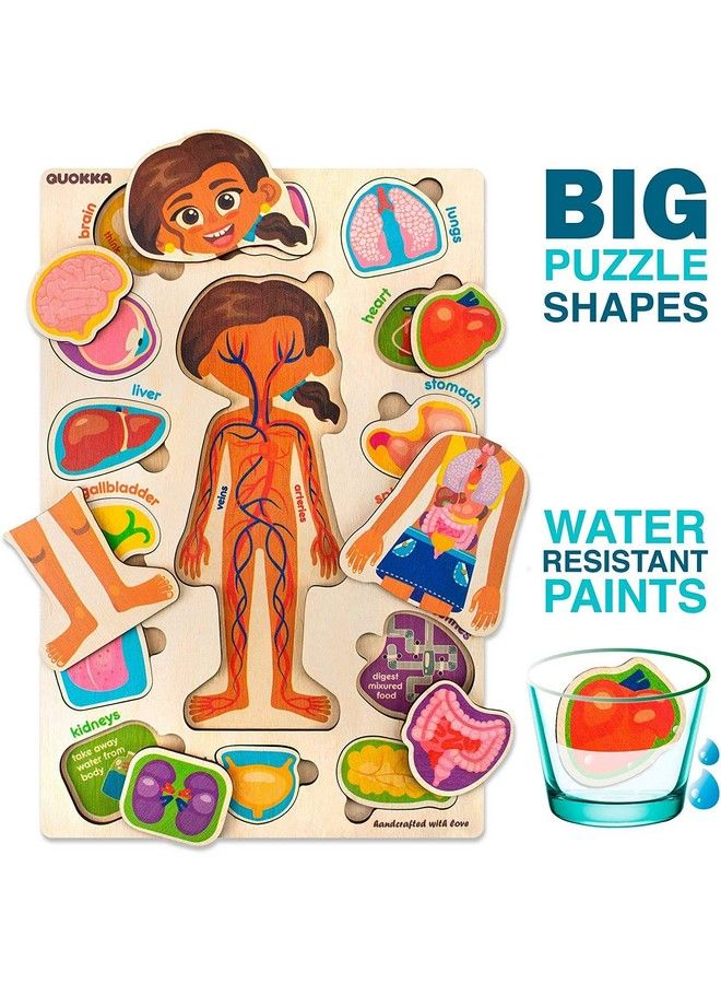 Wooden Puzzles For Kids Ages 48 Montessori Toddler Puzzles Ages 35 By Quokka Preschool Game Learning Human Body Parts Anatomy Skeleton Educational Toys For Boy & Girl
