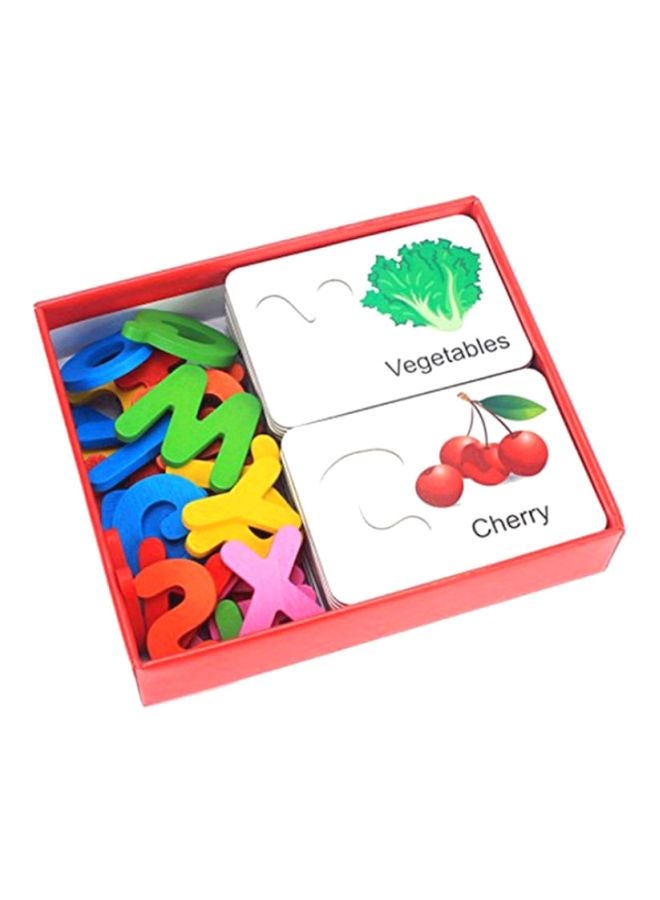 English Letters Spelling Card Pegged Puzzle 17.8x15x4cm